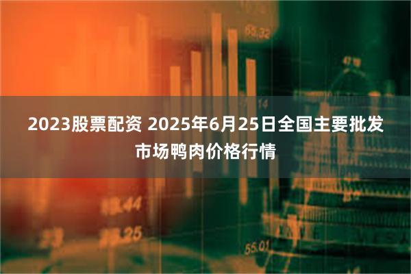 2023股票配资 2025年6月25日全国主要批发市场鸭肉价格行情