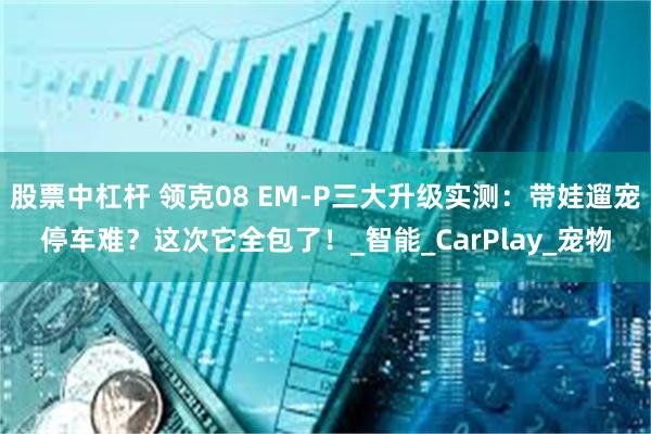 股票中杠杆 领克08 EM-P三大升级实测：带娃遛宠停车难？这次它全包了！_智能_CarPlay_宠物
